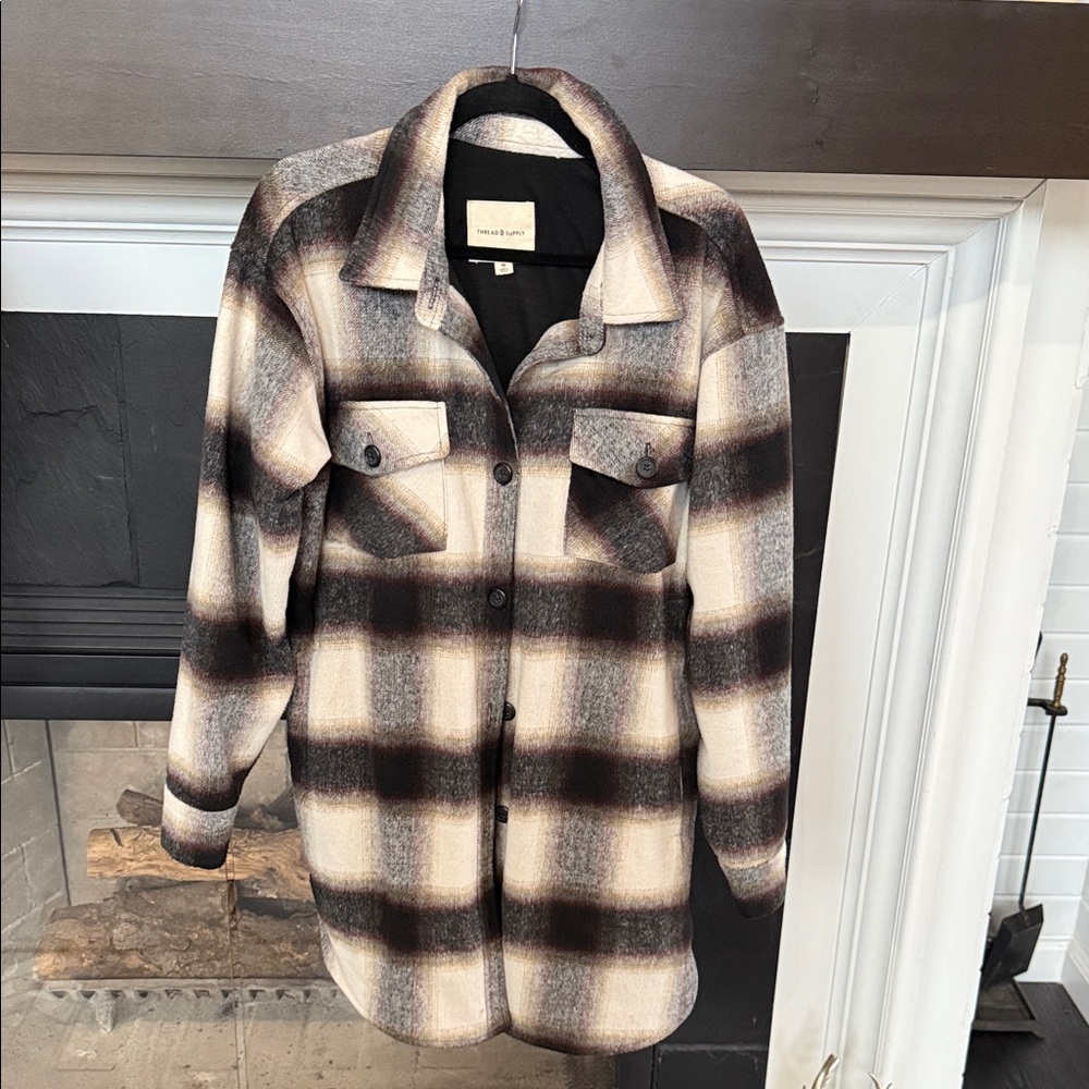 Plaid Button-Up Jacket